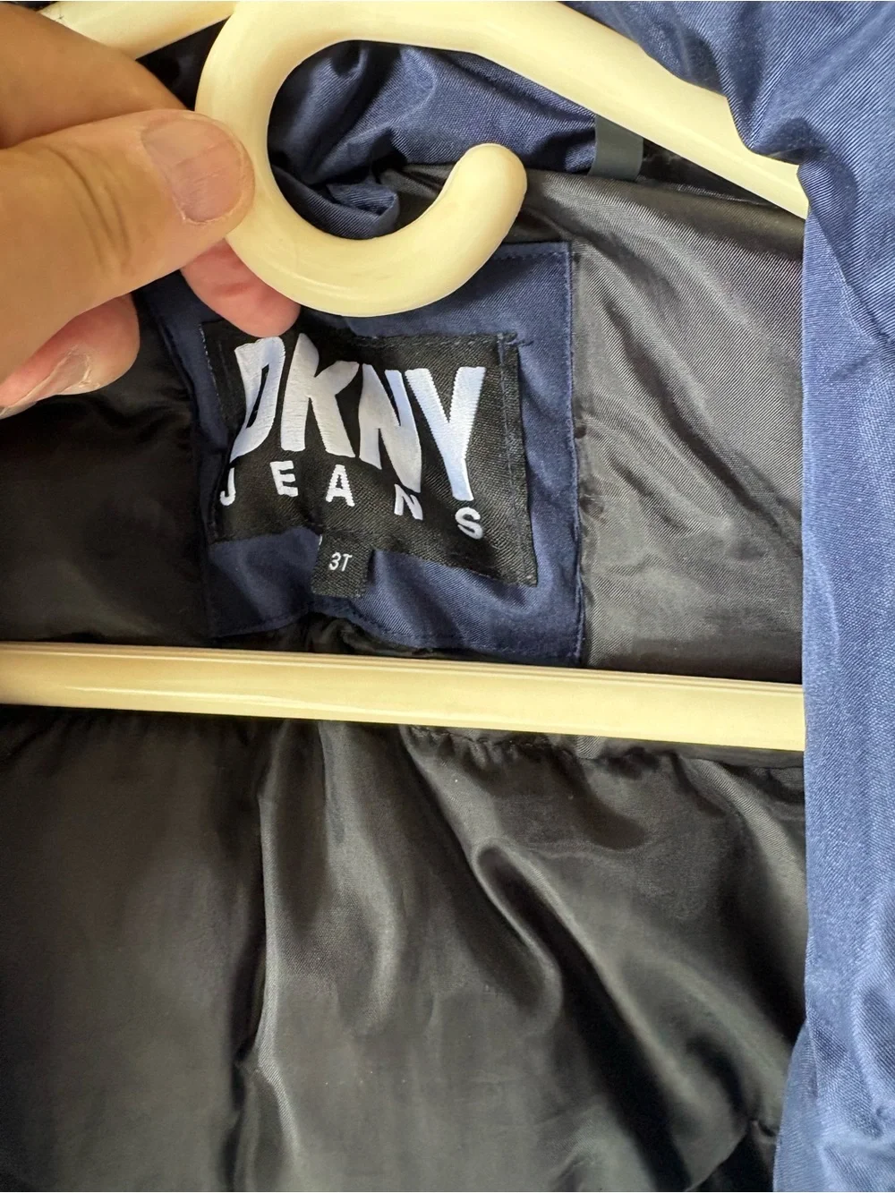 Dkny Navy Blue Kids Puffer Hooded Coat Boys Size 3T
